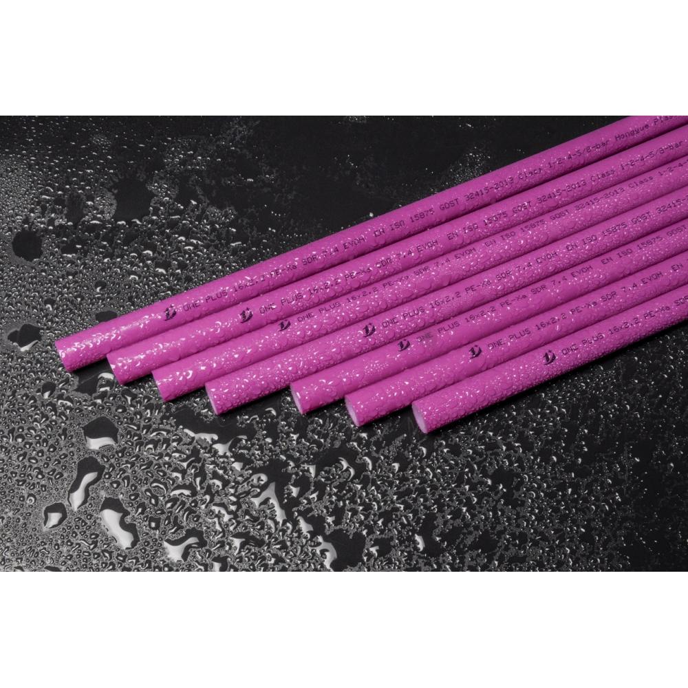 Труба сшитый полиэтилен 20*2,0 PEX-a ONE PLUS (100) с  кислородным слоем EVOH фиолетовая